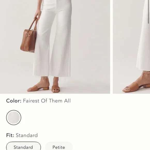 MOTHER the hustler roller White Wide-Leg Frayed Hem Jeans - Picture 6 of 6